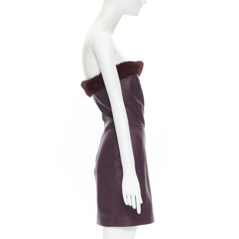Gianni Versace Leather Strapless Dress - 4