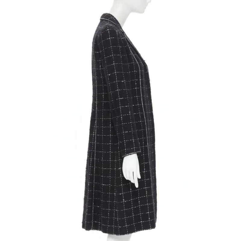 Luisa Beccaria Tweed coat Black Wool Very good - Box View