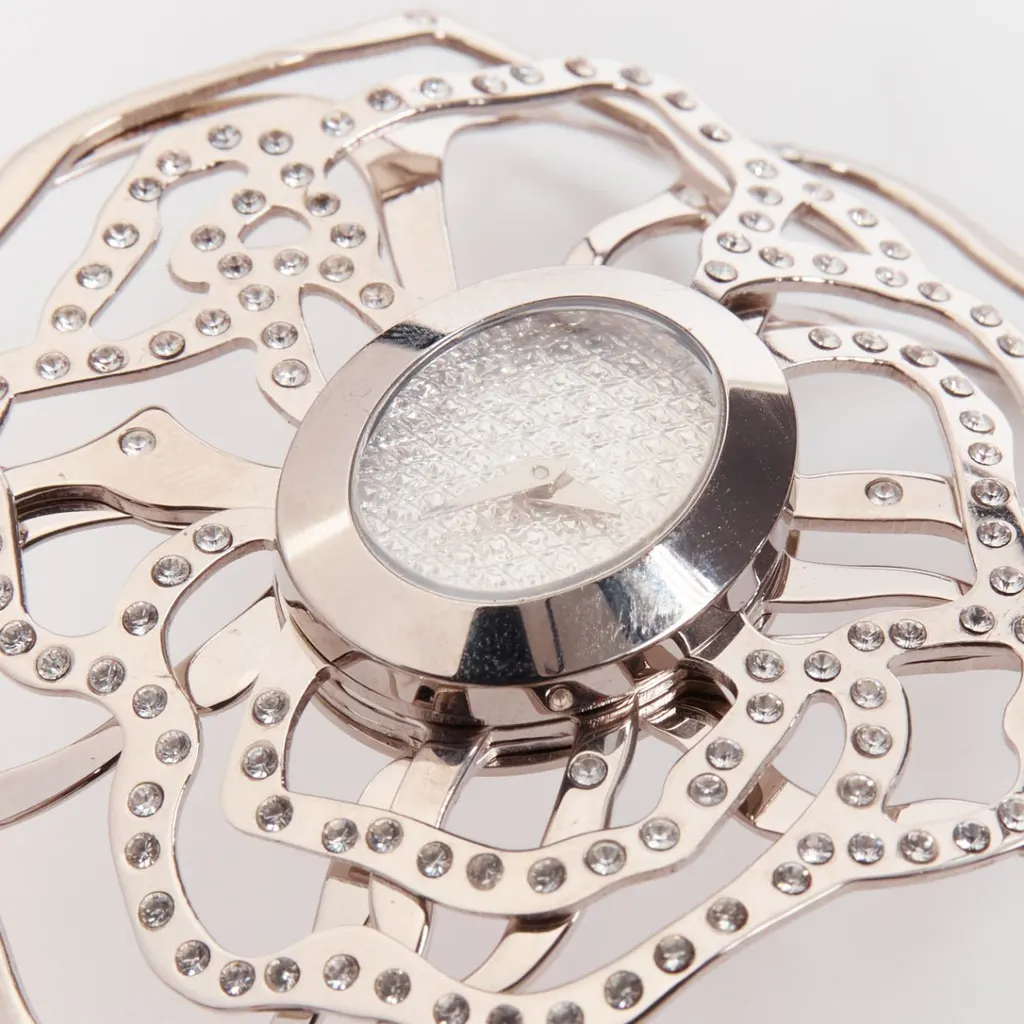 Valentino Crystal Flower Watch Silver Good - Back View