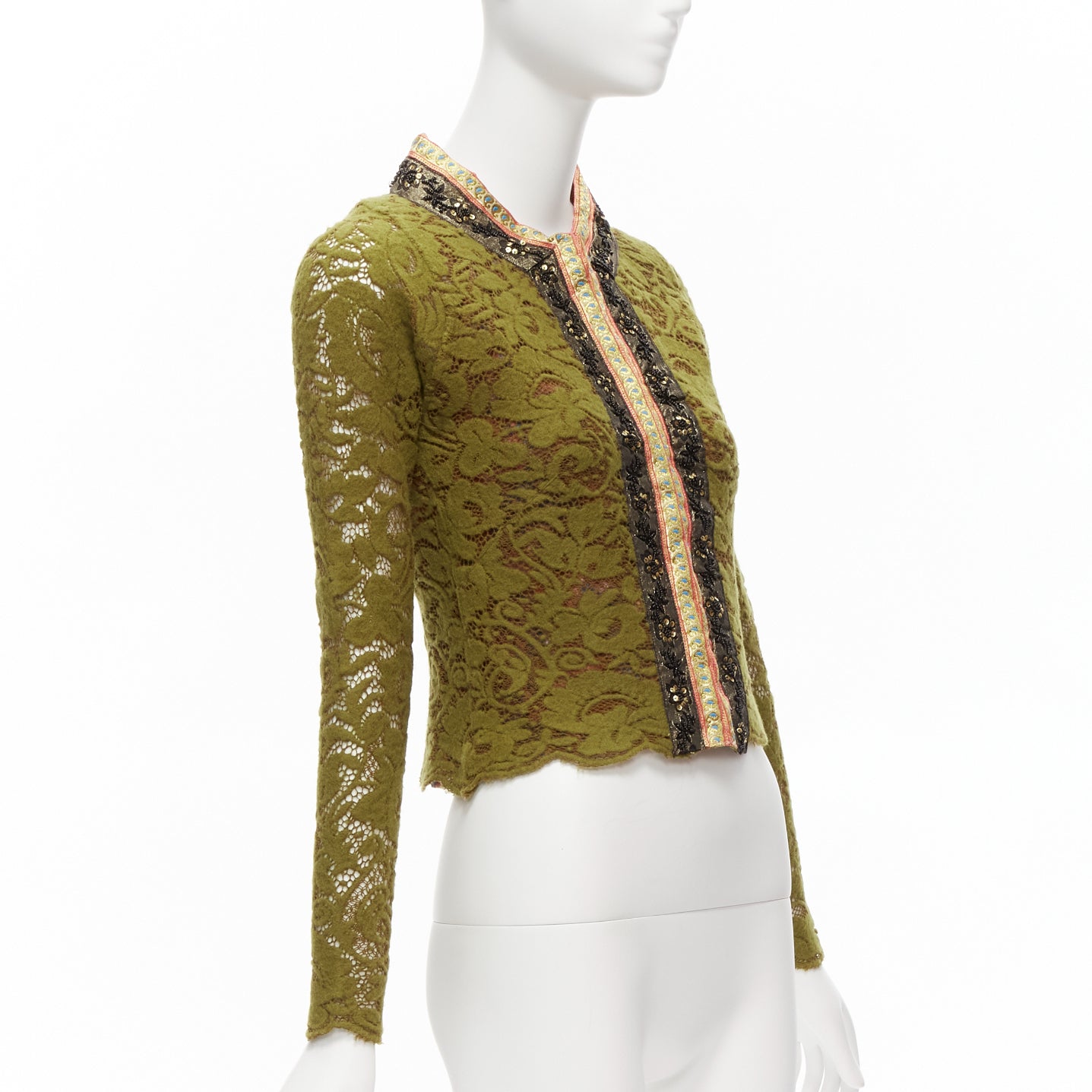 Unsigned / متعددة Beaded Lace Jacket - 4