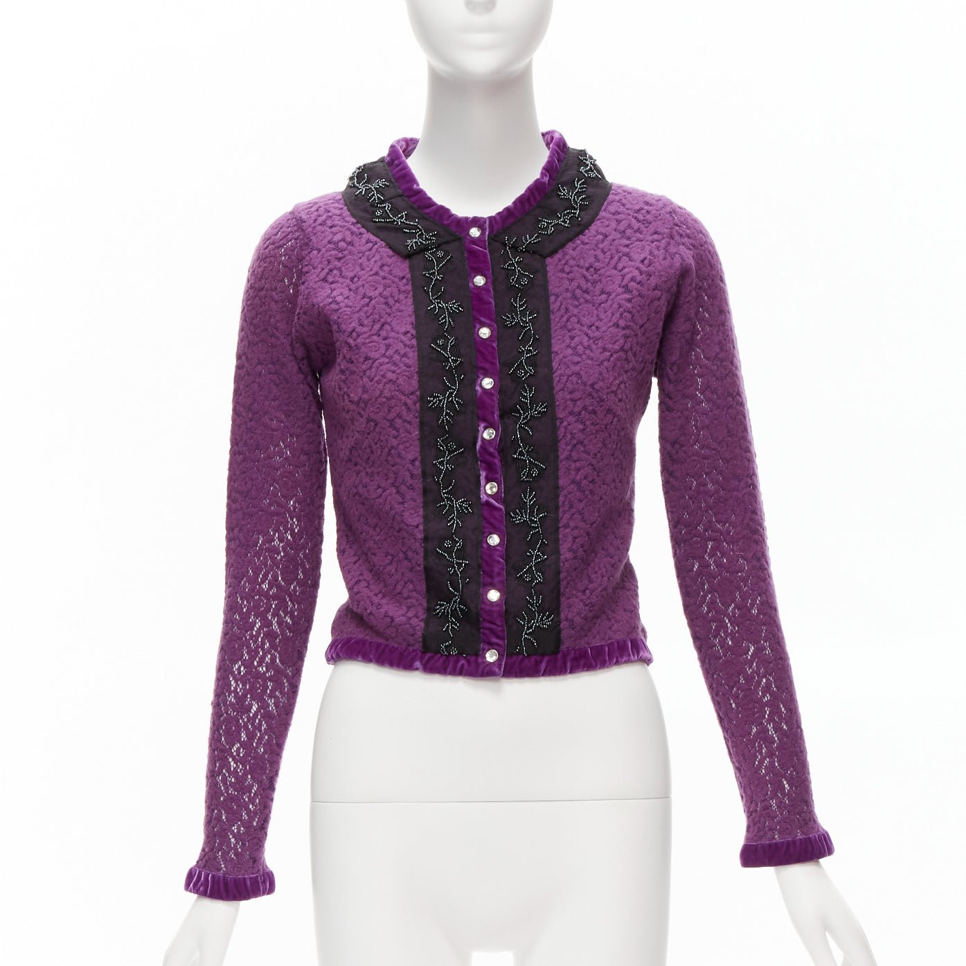 Unsigned / متعددة Lace Velvet Cardigan