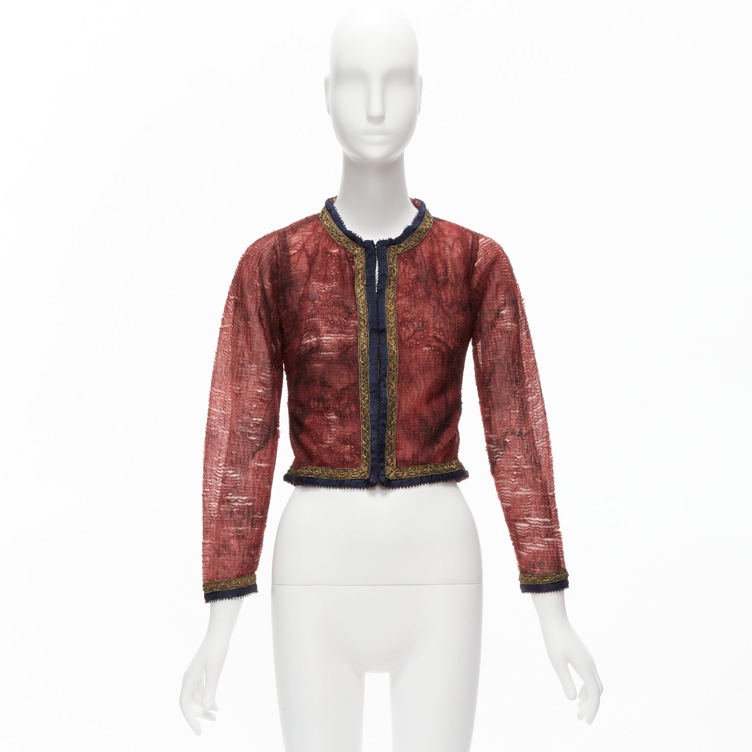 Unsigned / متعددة Sheer Cropped Jacket - Image 12