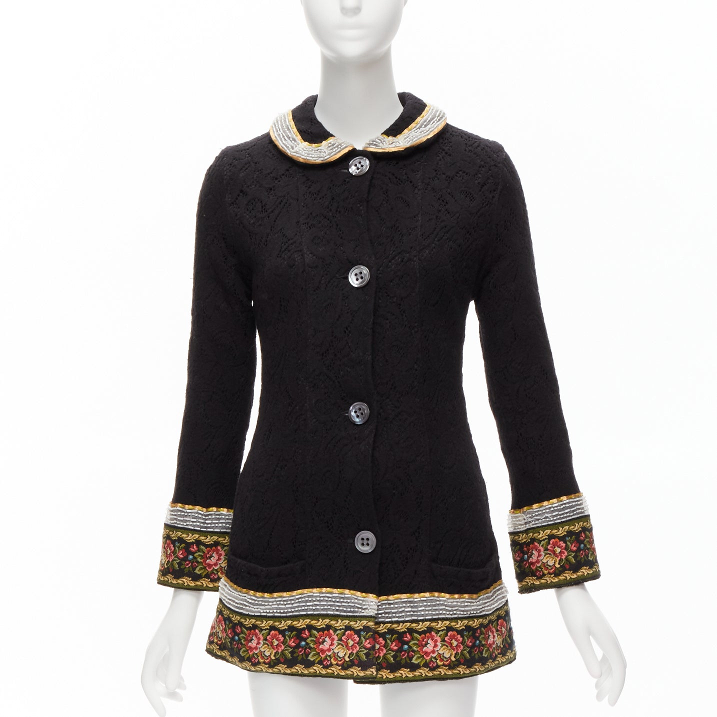 Unsigned / متعددة Floral Wool Coat