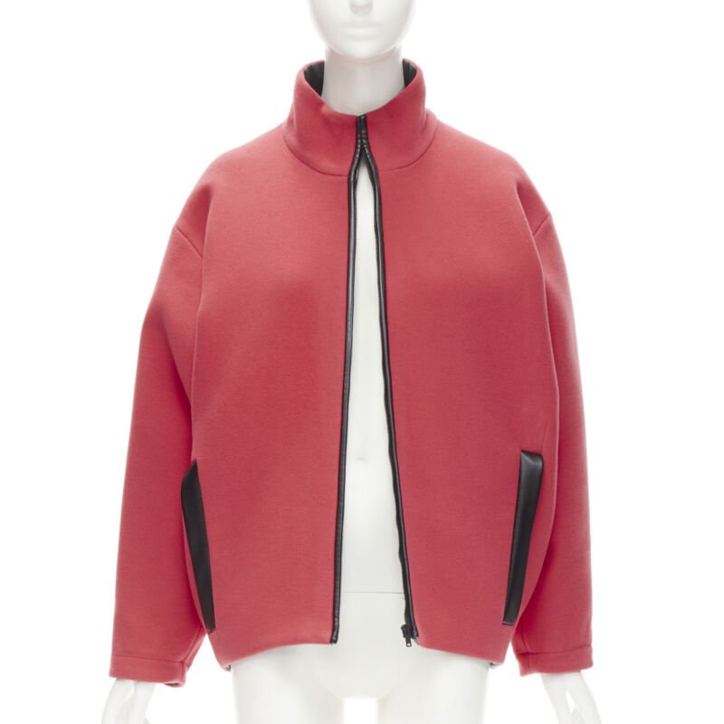 Balenciaga Red Wool Cocoon Bomber - Image 6