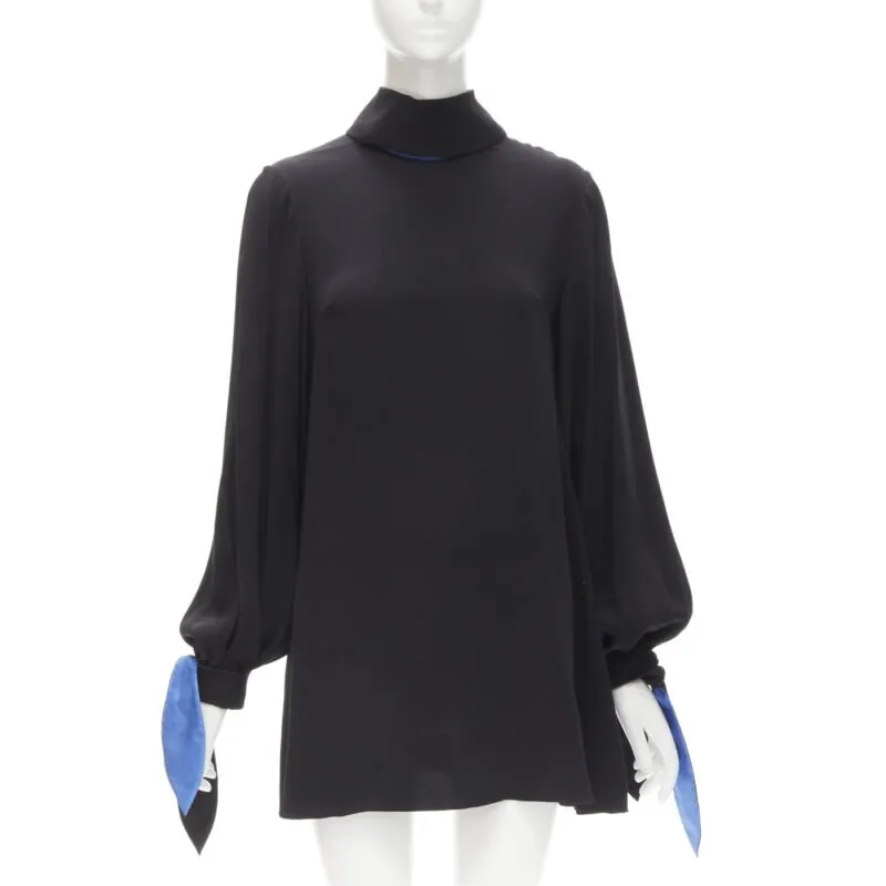 Roksanda Bow Tie Tunic Black Silk Very good - Front View