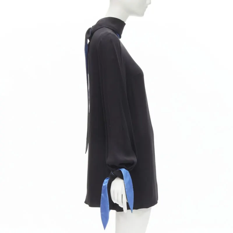 Roksanda Bow Tie Tunic Black Silk Very good - Model View