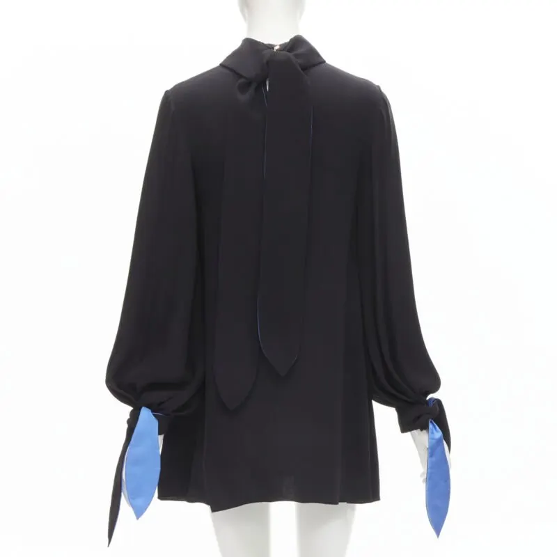 Roksanda Bow Tie Tunic Black Silk Very good - Box View