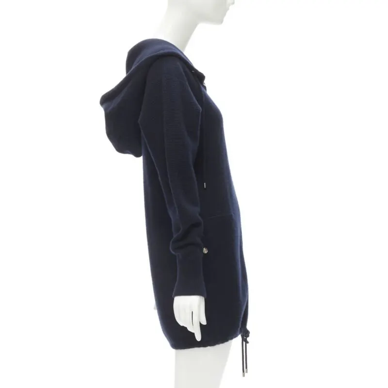 Chanel Zip Hooded Sweater Navy Cashmere Never worn - Box View