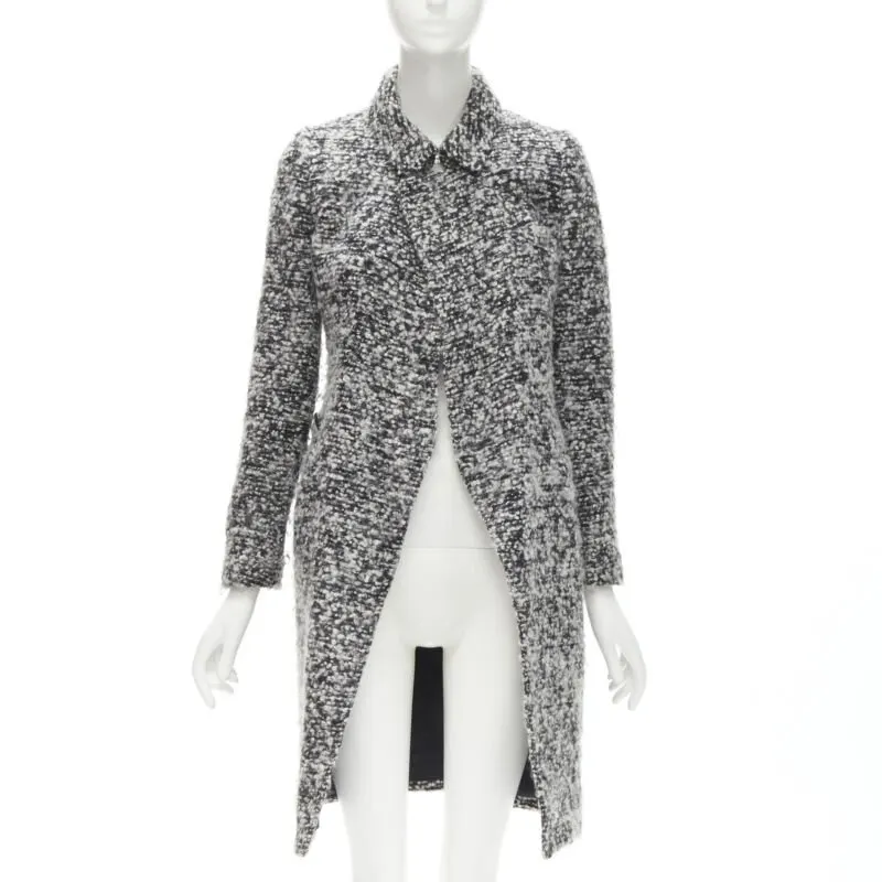 Dior Grey Boucle Wool Coat Grey Wool Never worn - Front View