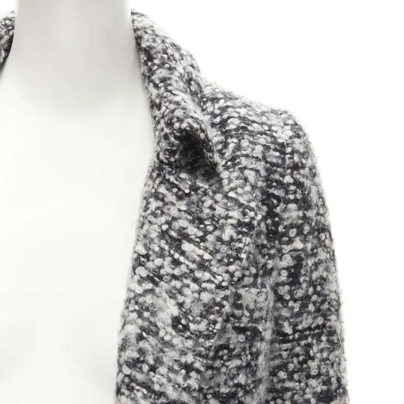Dior Grey Boucle Wool Coat Grey Wool Never worn - Back View