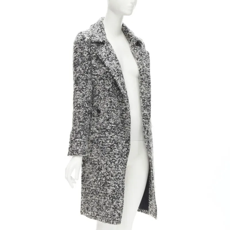 Dior Grey Boucle Wool Coat Grey Wool Never worn - Model View