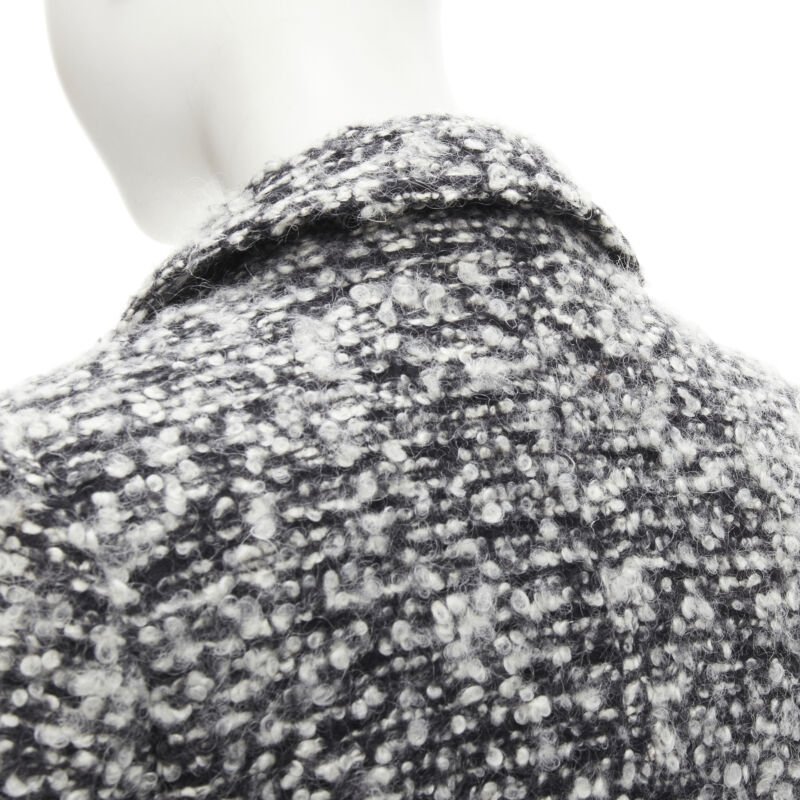 Dior Grey Boucle Wool Coat - Image 12