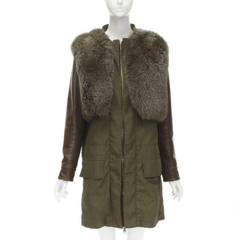 Givenchy Green Fur Sleeve Coat
