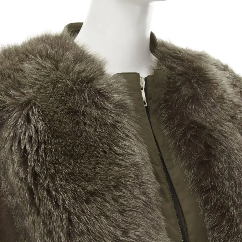 Givenchy Green Fur Sleeve Coat Green Polyamide Never worn - Back View