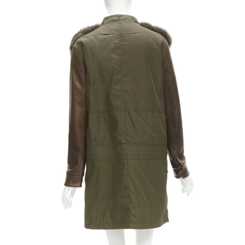 Givenchy Green Fur Sleeve Coat - Side view