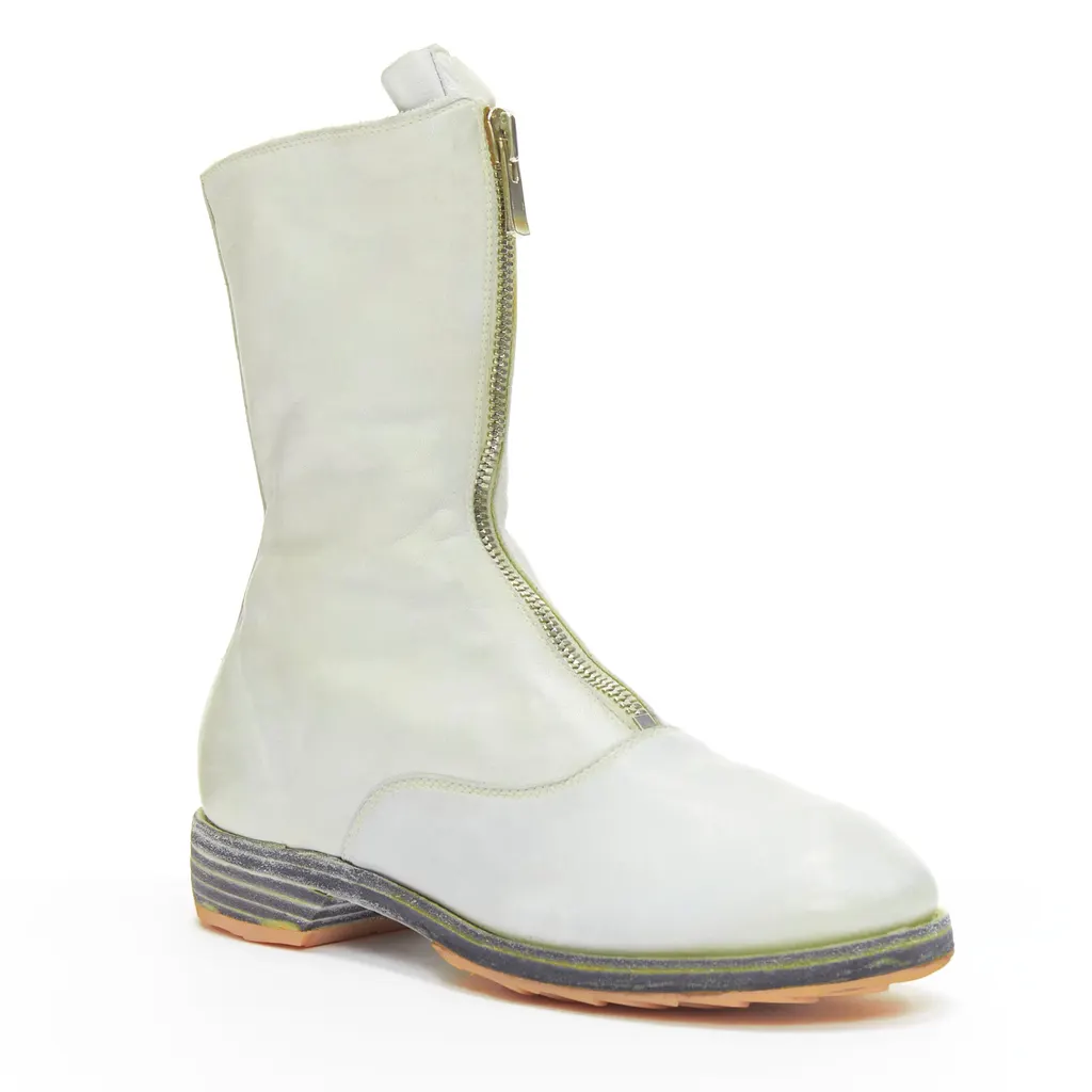 Guidi Ponyhair Cage Heel Boots Grey Leather Very good - Front View