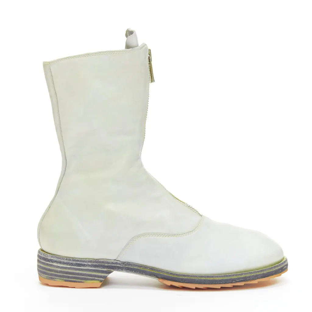 Guidi Ponyhair Cage Heel Boots Grey Leather Very good - Back View