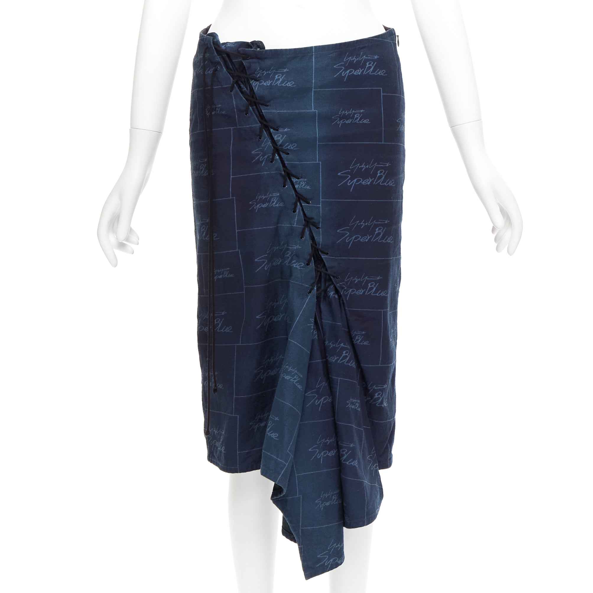 Yohji Yamamoto Logo Laced Skirt