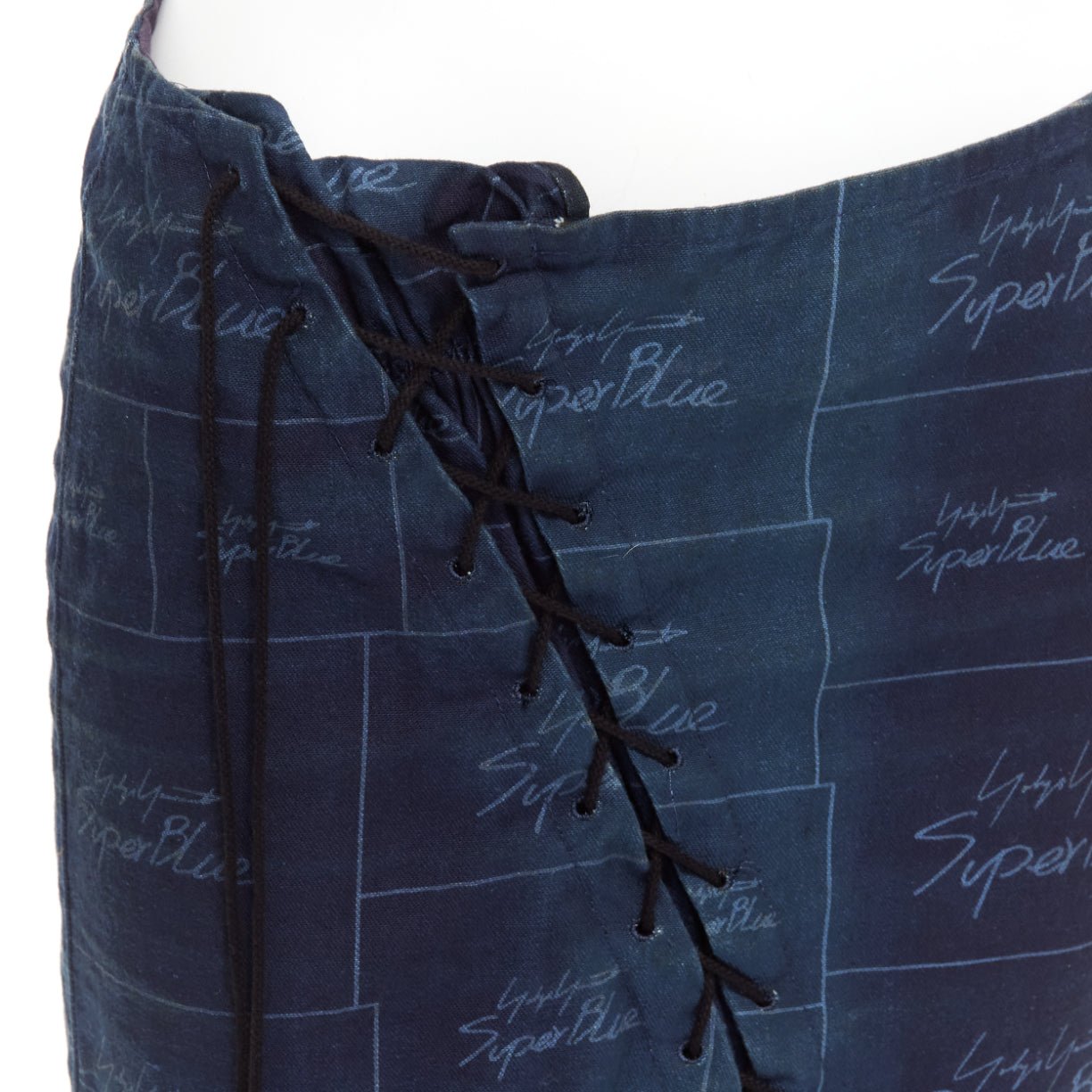 Yohji Yamamoto Logo Laced Skirt - Back view