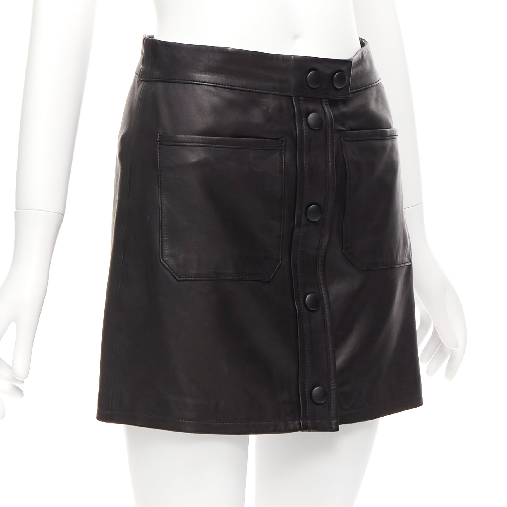 Frame Leather Pocket Skirt - Image 6