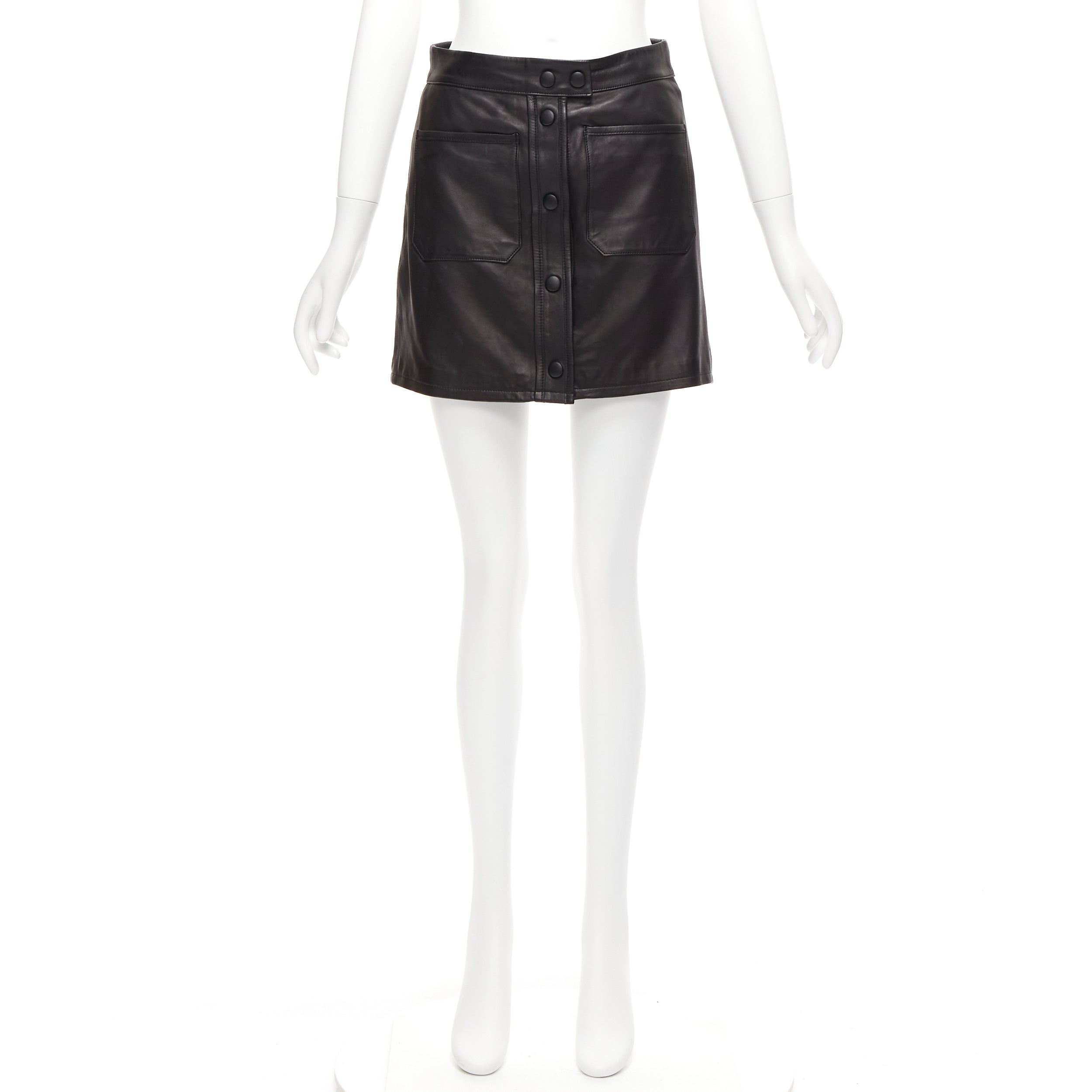 Frame Leather Pocket Skirt - Image 11