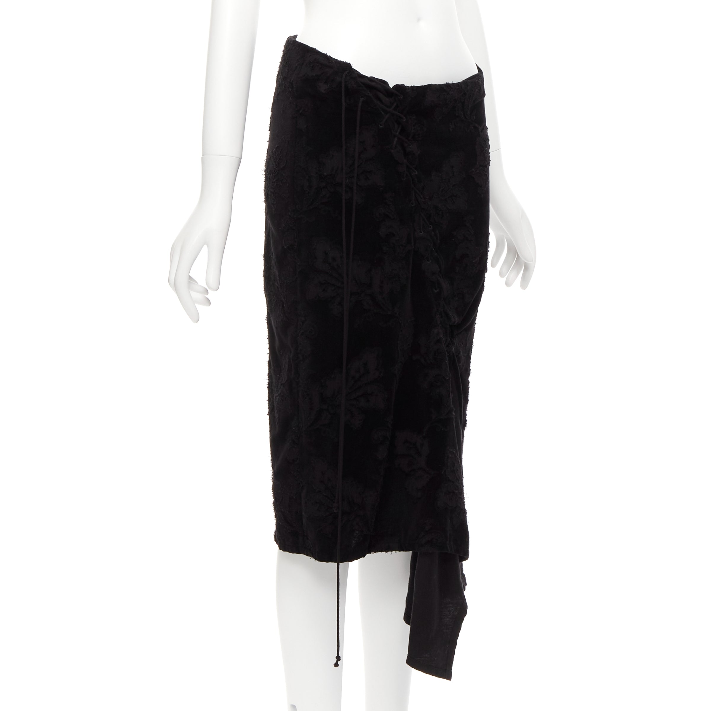 Yohji Yamamoto Velvet Lace Skirt - Image 6