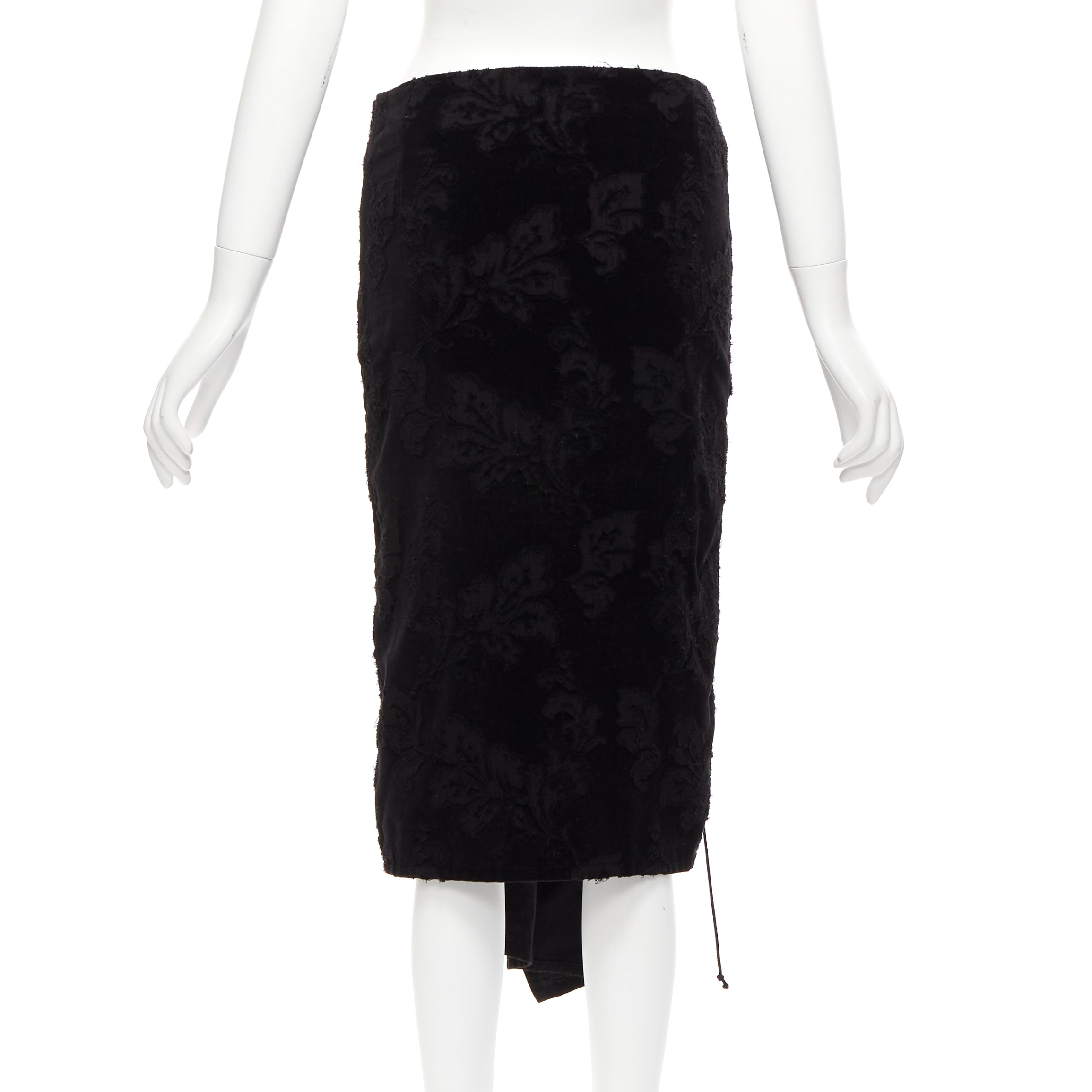 Yohji Yamamoto Velvet Lace Skirt - Side view