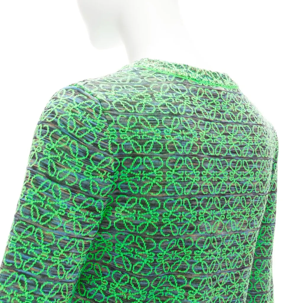 Loewe Anagram Cropped Sweater Green Wool Never worn - Back View
