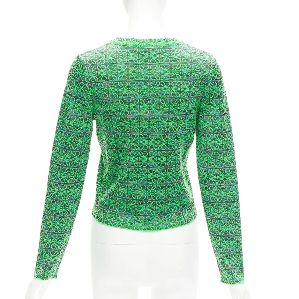 Loewe Anagram Cropped Sweater Green Wool Never worn - Box View