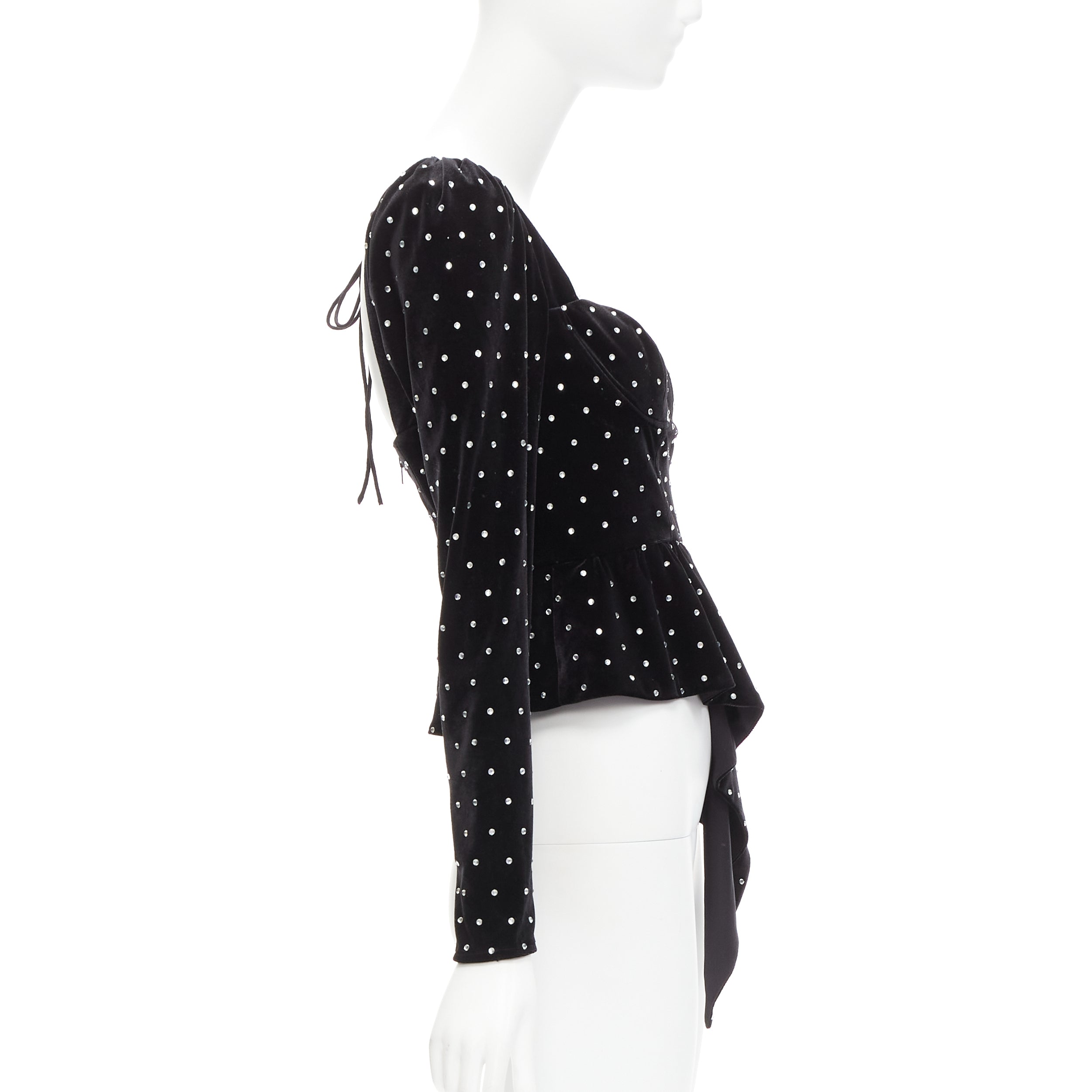 Self-portrait Crystal Velvet Top - 4