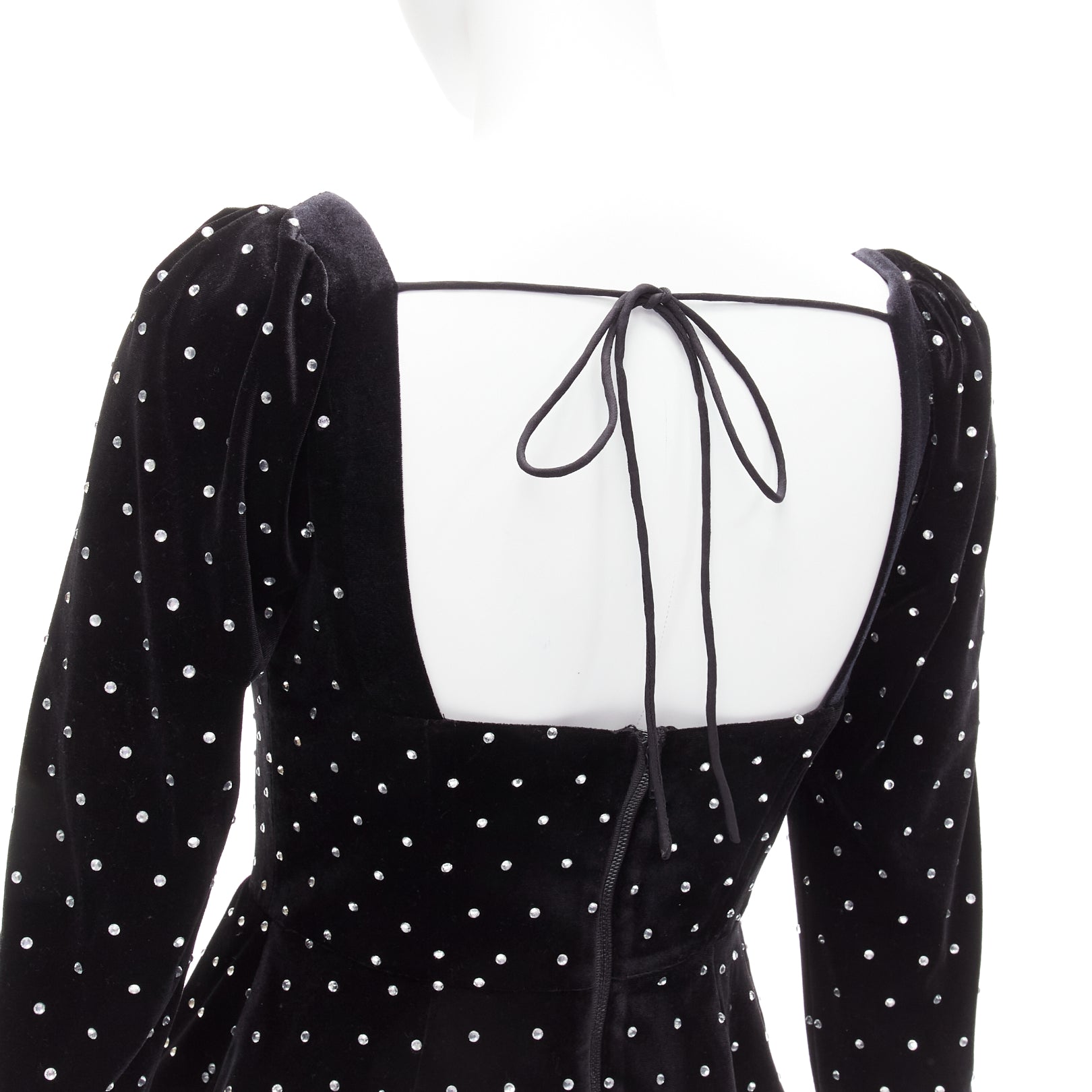 Self-portrait Crystal Velvet Top - Detail 2