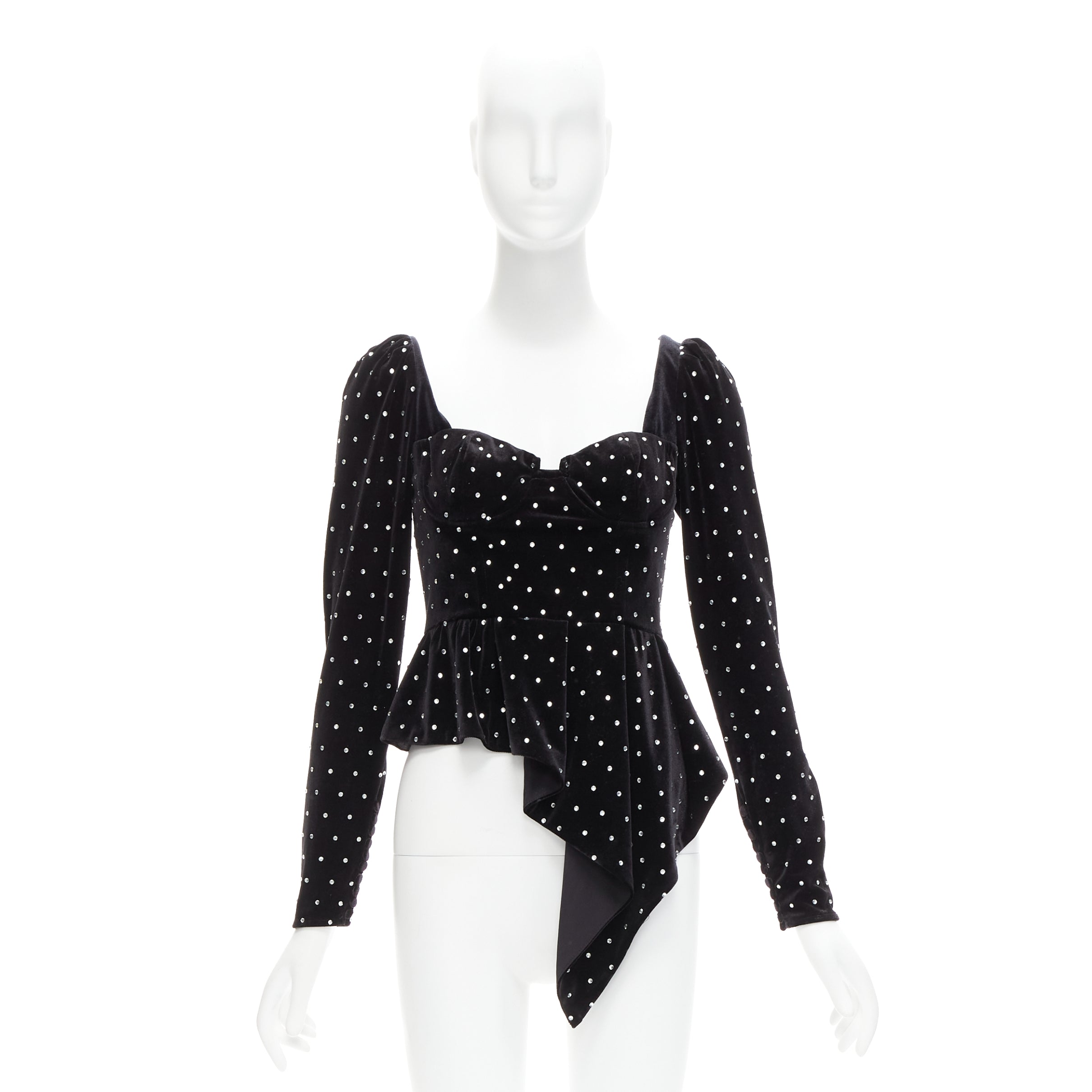 Self-portrait Crystal Velvet Top - Image 11