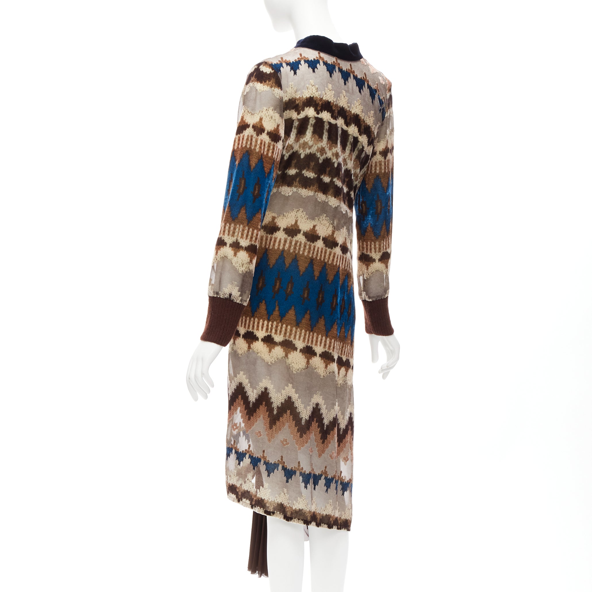 Sacai Ethnic Devore Dress - Detail 1