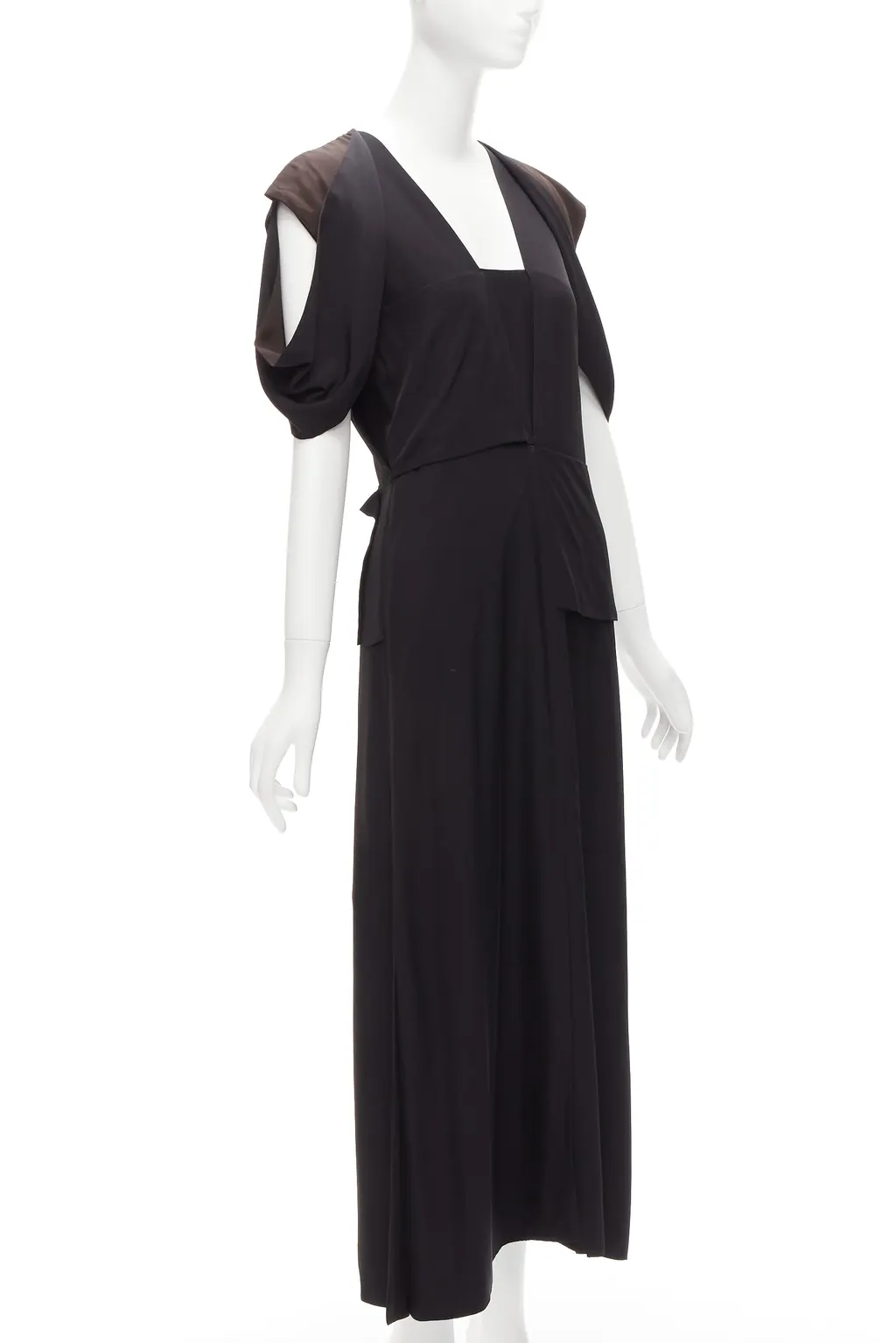 Bottega Veneta Woven Layered Dress Black Viscose Very good - Inside View