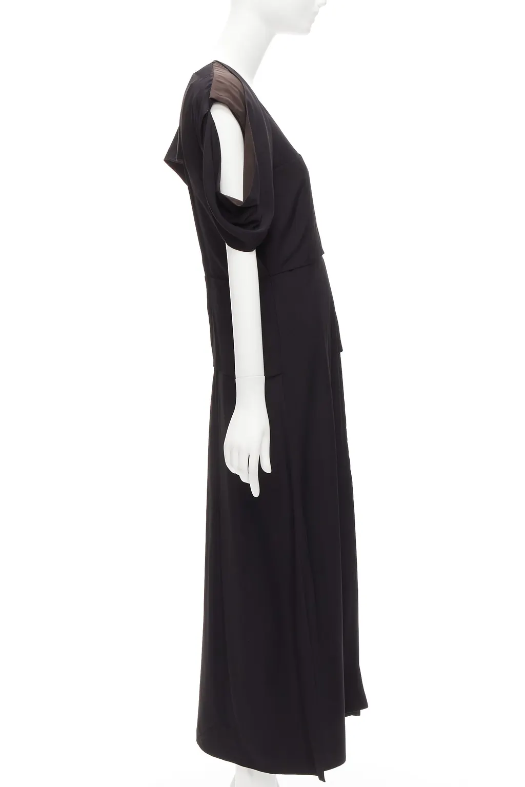 Bottega Veneta Woven Layered Dress Black Viscose Very good - Model View