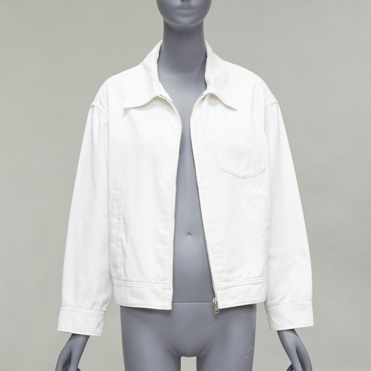 Prada White Cropped Denim Jacket - Image 6