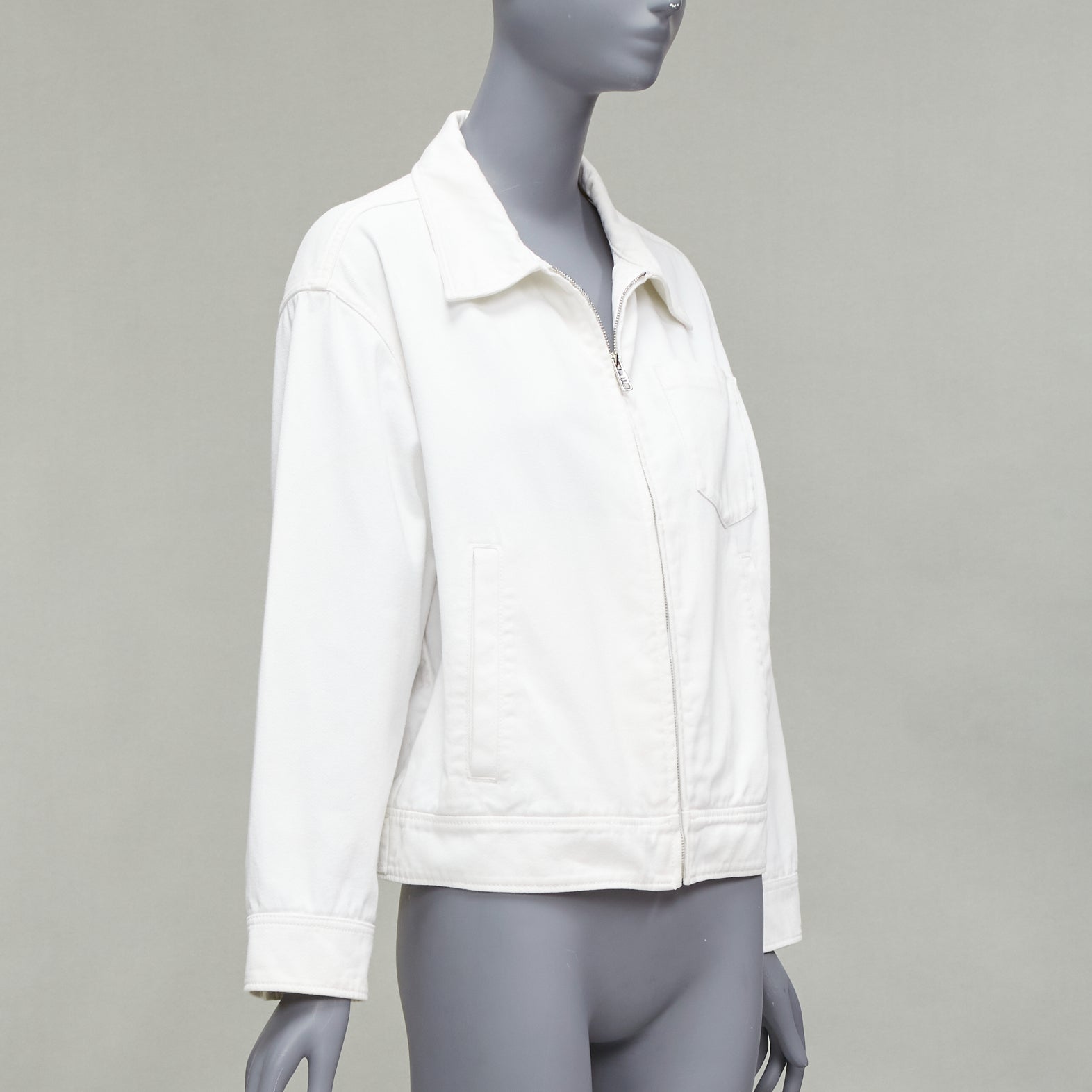 Prada White Cropped Denim Jacket - 4