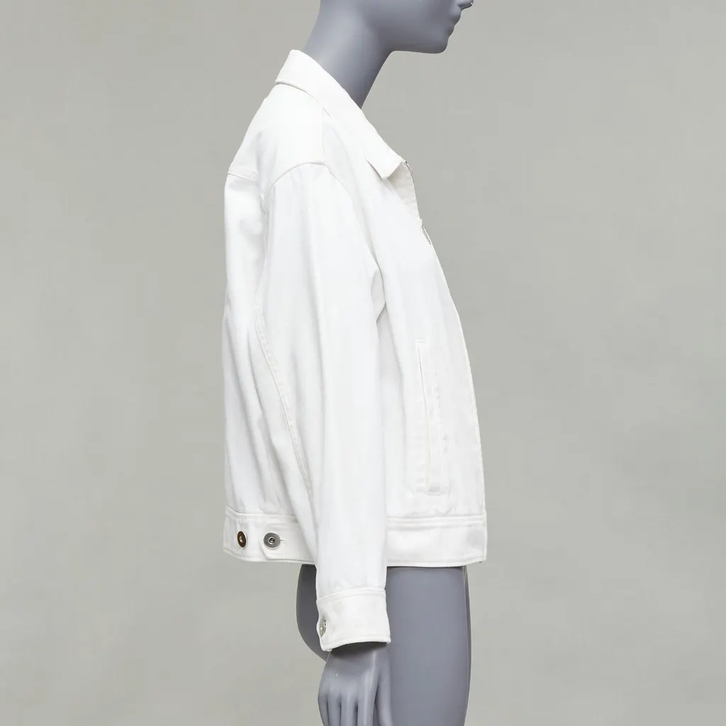 Prada White Cropped Denim Jacket White Cotton Good - Box View
