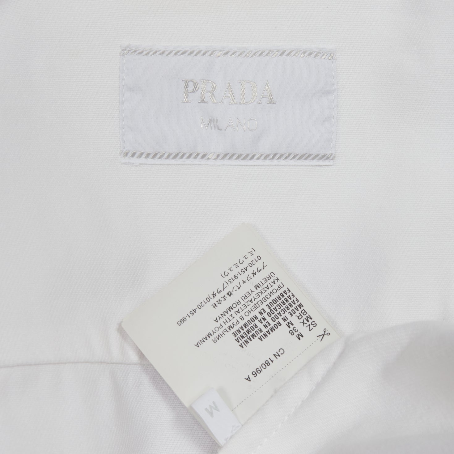 Prada White Cropped Denim Jacket - Image 11