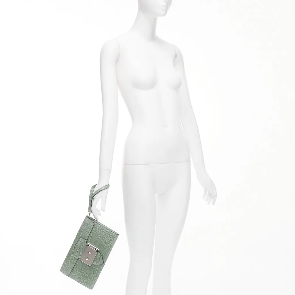 Hermès Goodlock Green Leather Good - Back View