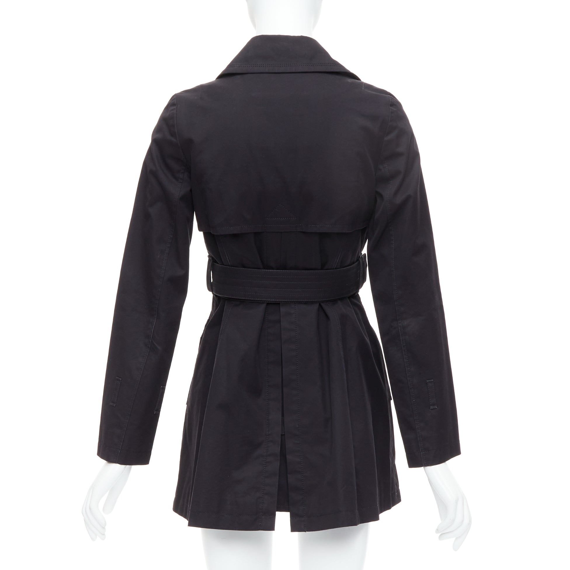 Burberry Black Grommet Trench Coat - Detail 1
