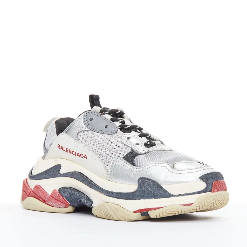 Balenciaga Triple S MultiColor Leather Good - Back View