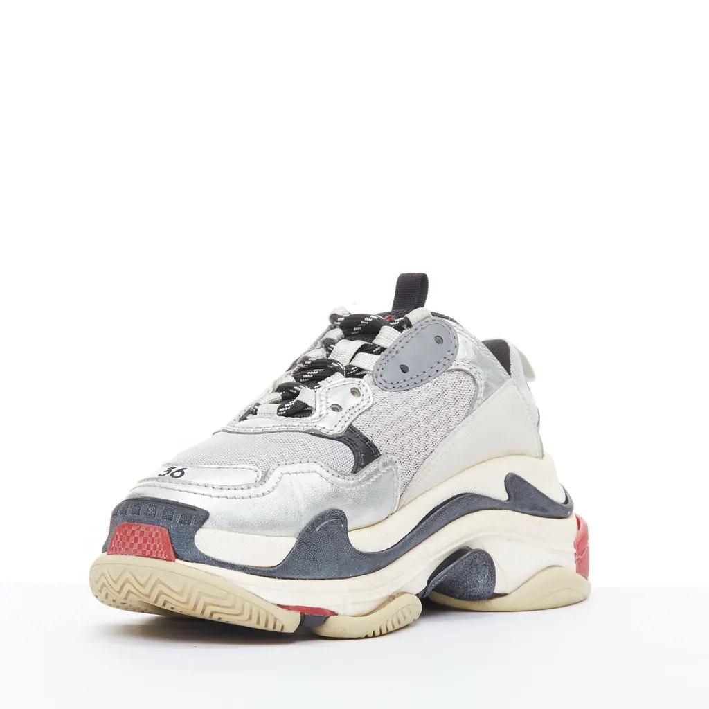 Balenciaga Triple S MultiColor Leather Good - Model View