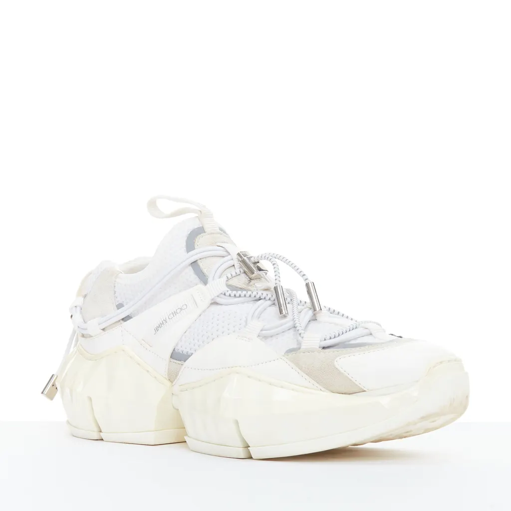 Jimmy Choo Diamond Trail White Leather Good - Back View