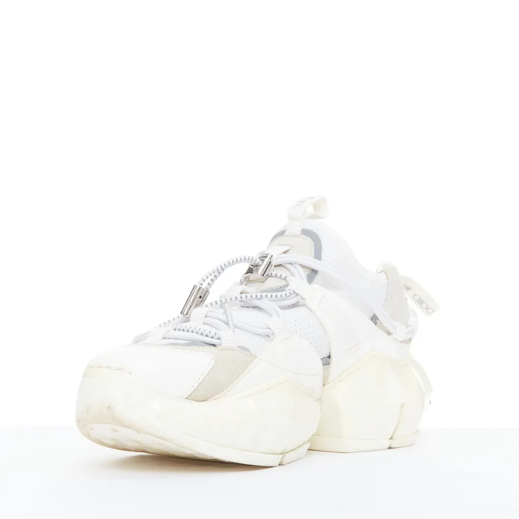 Jimmy Choo Diamond Trail White Leather Good - Model View