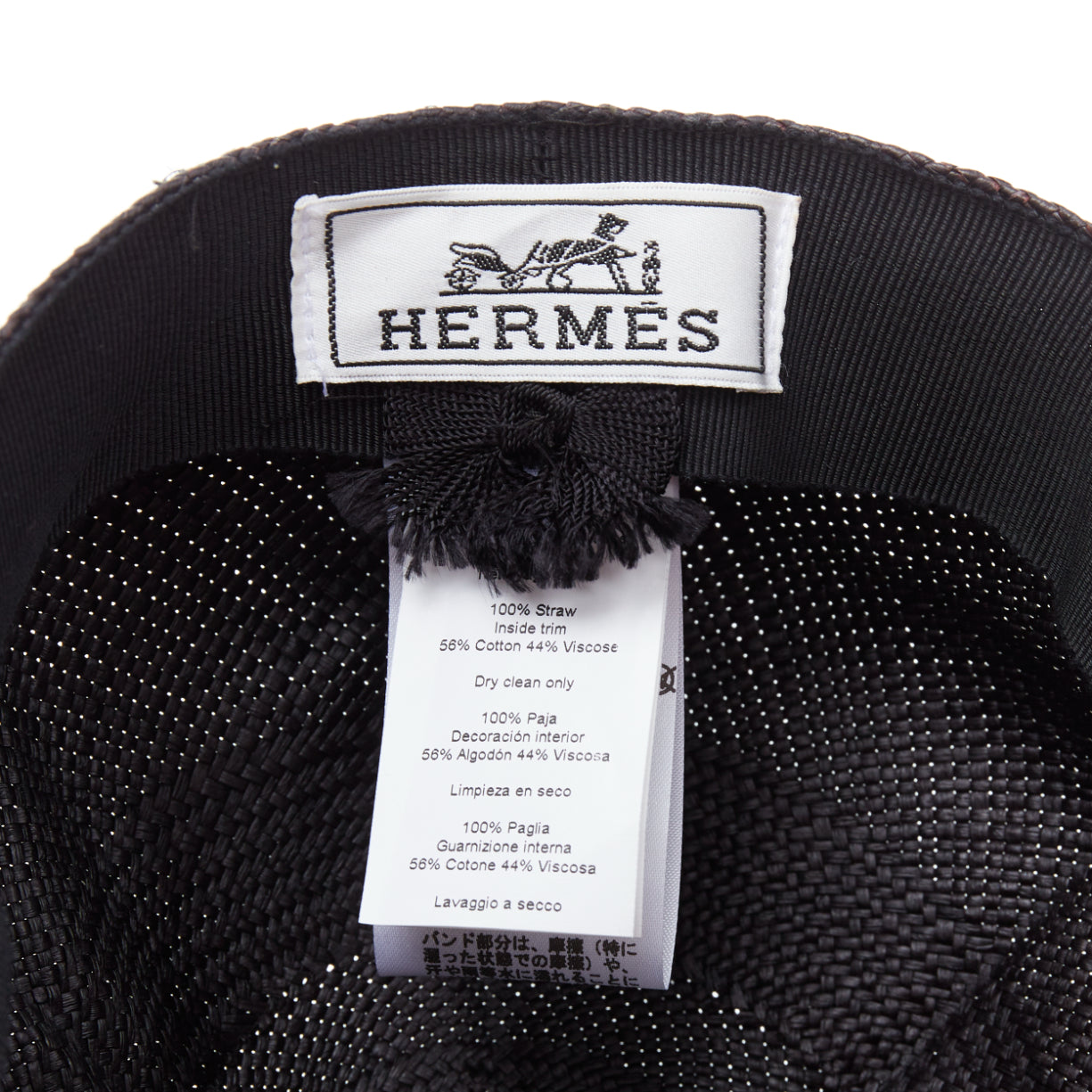 Hermès Black Panama Hat - Image 10