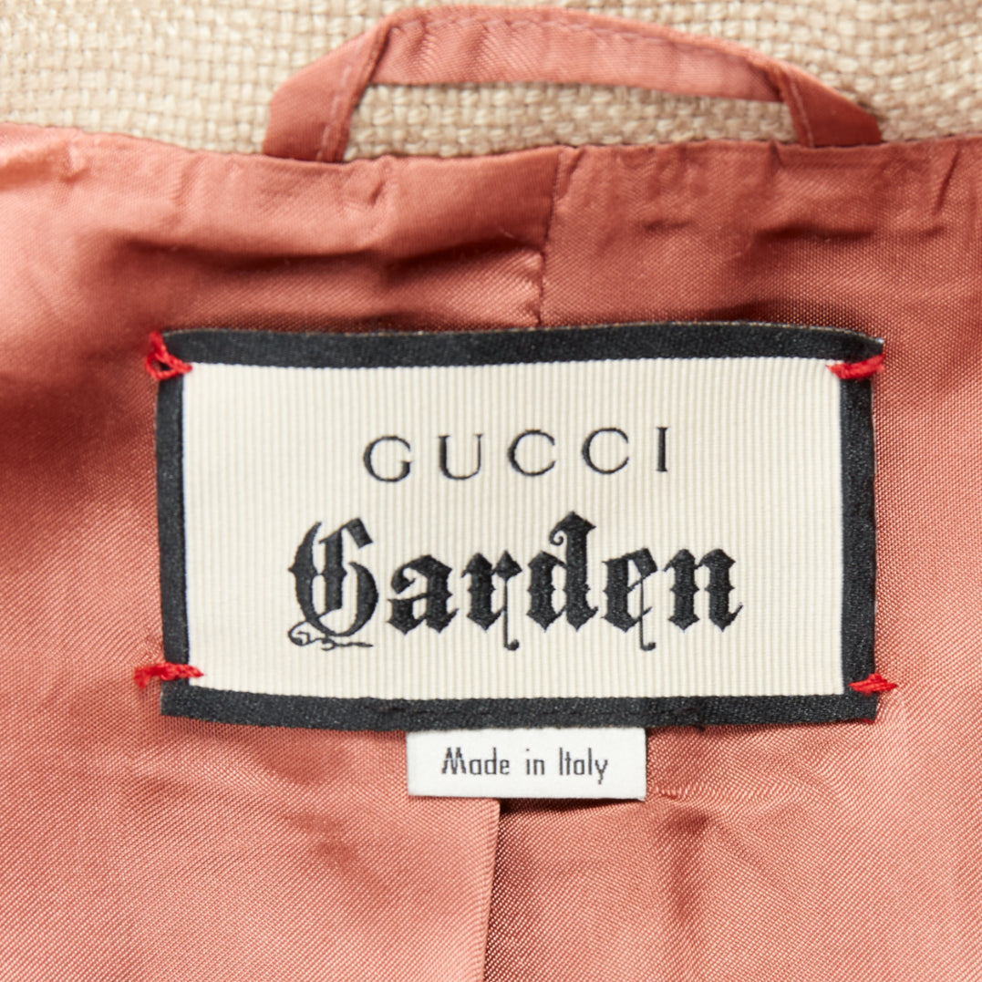 Gucci Beige Web Trim Coat - Image 11