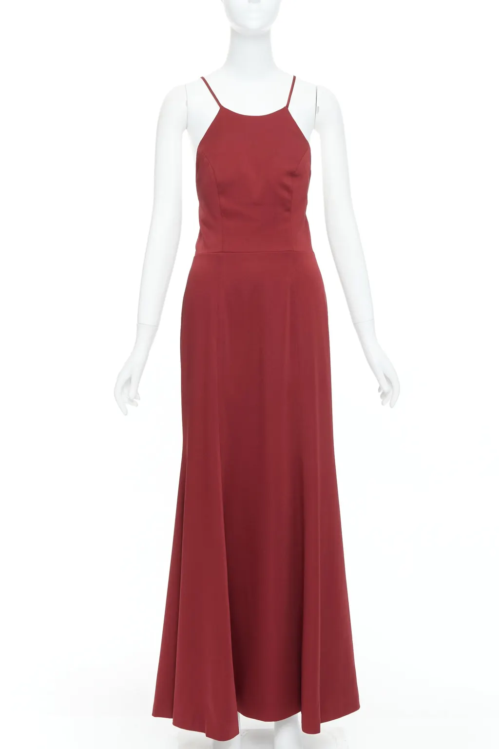 Jenny Yoo Lace Up Gown Red Polyester Very good - Front View