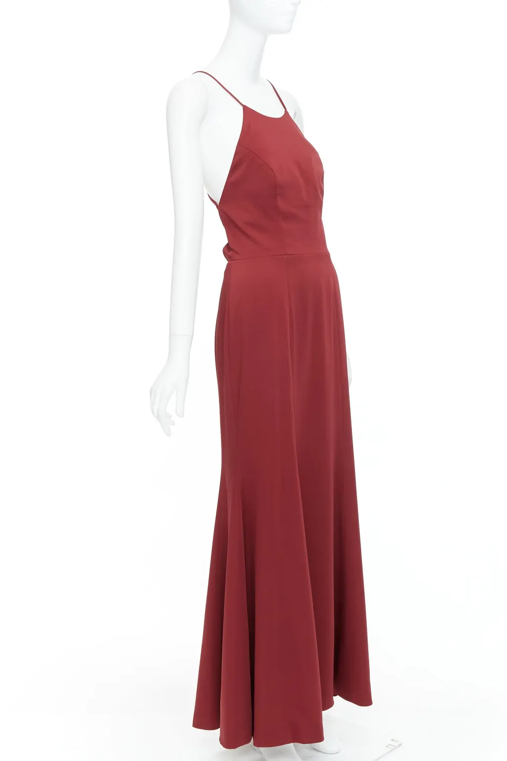 Jenny Yoo Lace Up Gown Red Polyester Very good - Inside View