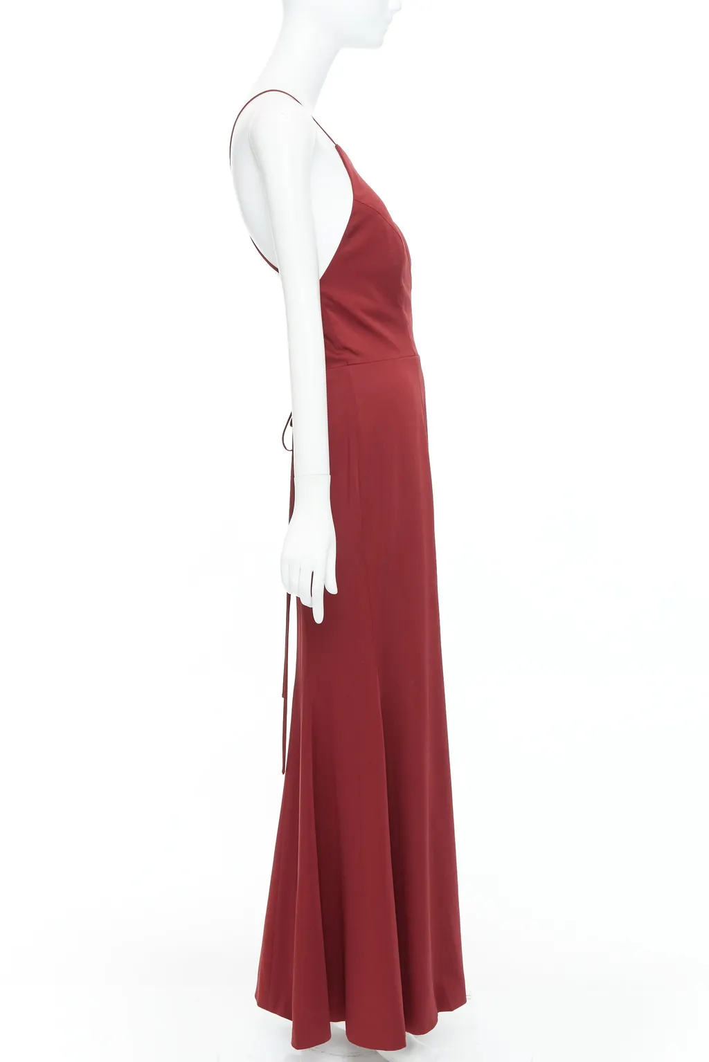 Jenny Yoo Lace Up Gown Red Polyester Very good - Model View